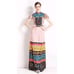 Vicky and Lucas Boho Multicolor Maxi Midi Dress Large Cottage Beautiful Lace