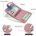 New Women's Pink Slim RFID Bifold Wallet Zipper Pocket, ID Window & Keychain