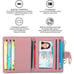 New Women's Pink Slim RFID Bifold Wallet Zipper Pocket, ID Window & Keychain