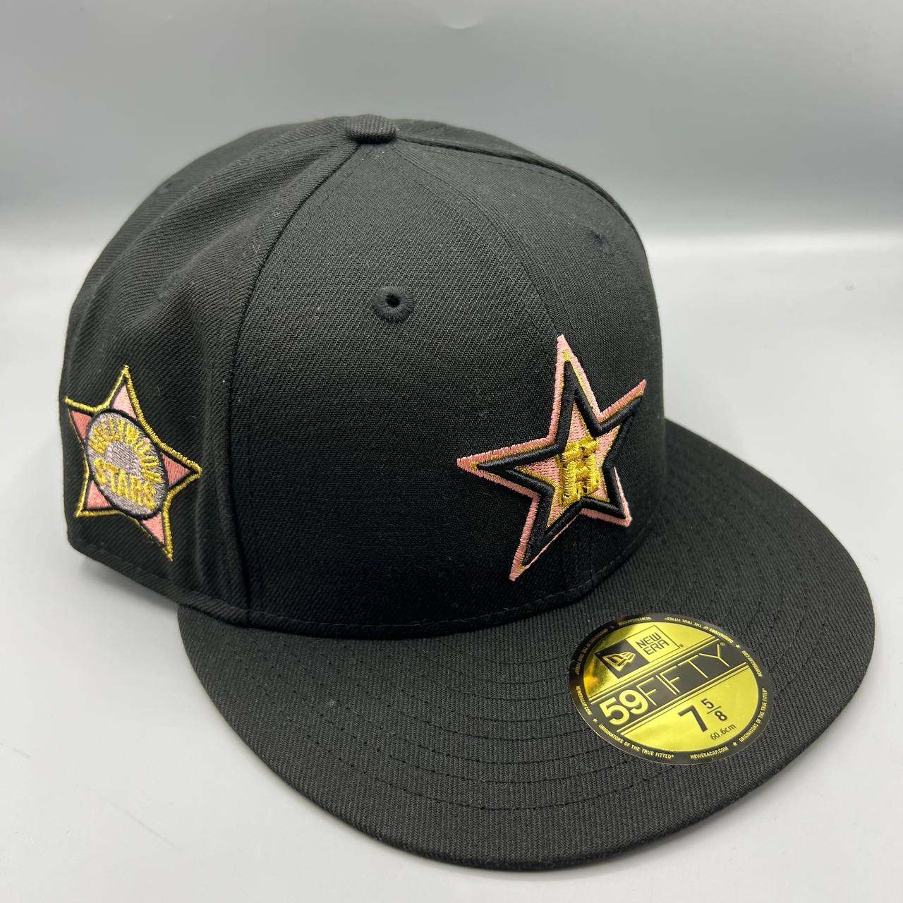 Houston Astros Hat Men 7 5/8 Black Pink 59Fifty New Era MLB Fitted Cap