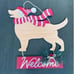 Farmhouse Christmas Dog Wall Hanging Welcome Decor Sign