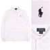 Men's POLO RALPH LAUREN White Pique Cotton Long Sleeve Polo Shirt Size XL