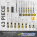 Magnetic Screwdrivers Set with Case, Amartisan 43-piece Includs Slotted