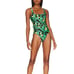 Ganni One-Piece Belted Swimsuit Size 48 EU/XXL Banana Tree Black Recycled NWT