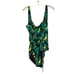 Ganni One-Piece Belted Swimsuit Size 48 EU/XXL Banana Tree Black Recycled NWT