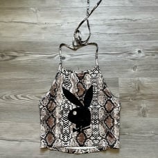 Playboy Snakeskin Halter Top