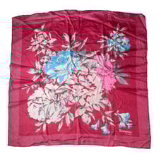 Vtg 80s JACQMAR Lindon 100% Silk Scarf Red Floral Polkadot Rare Limited Edition