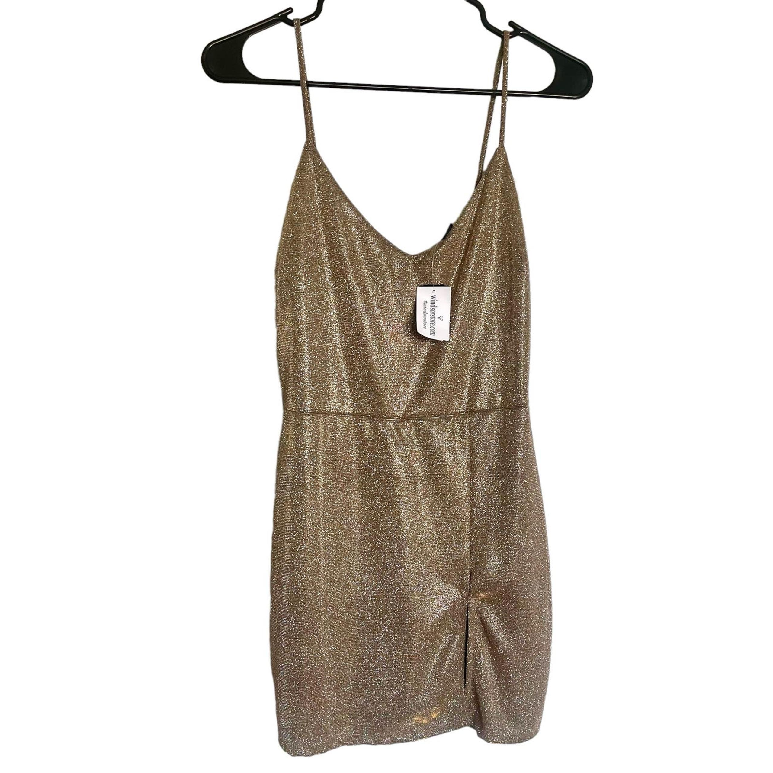 Gold Shimmer WINDSOR Party Night Life Mini Dress Skort bottom size medium