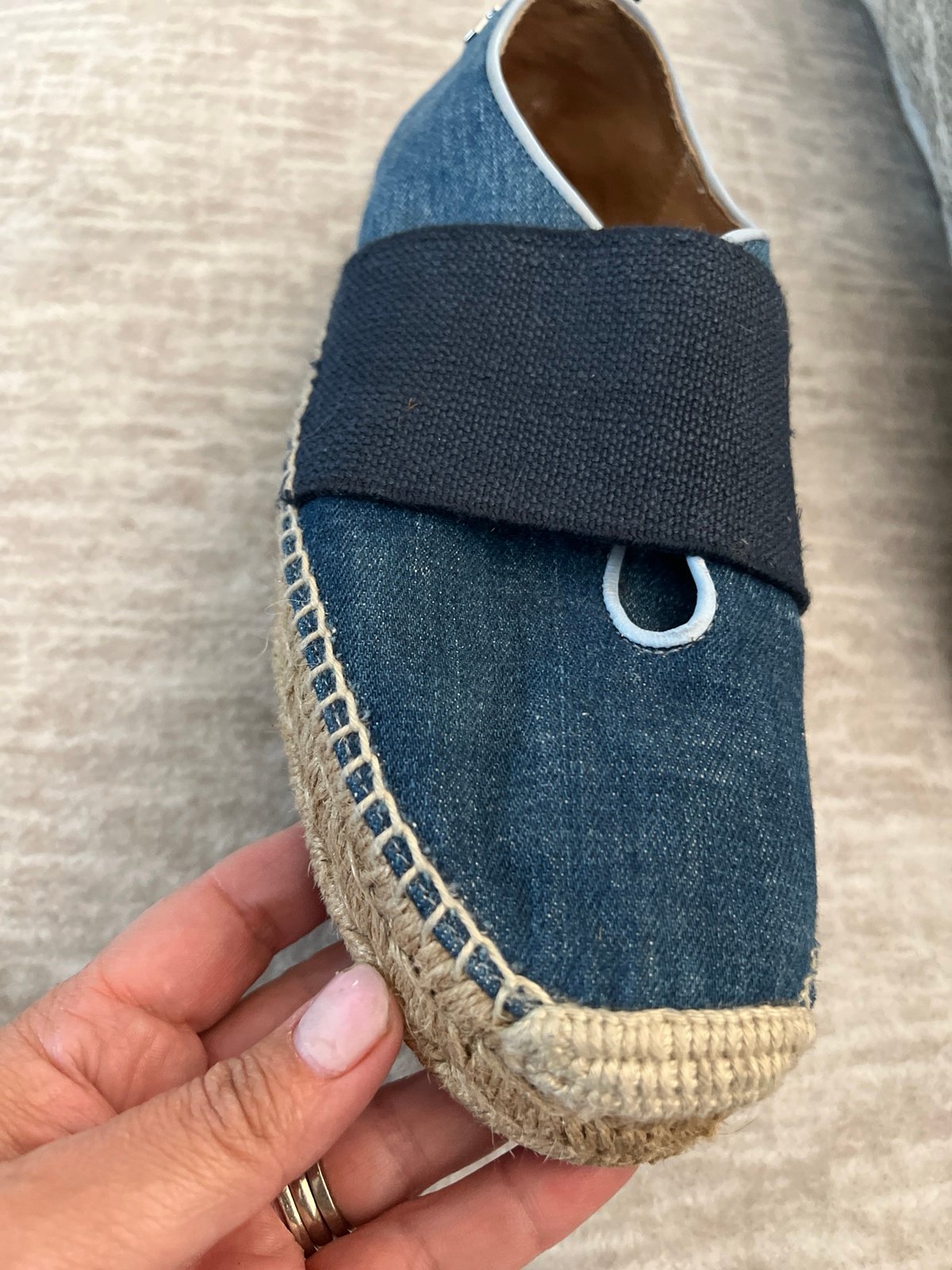 RAG & BONE Blue Denim and Navy Espadrille flats