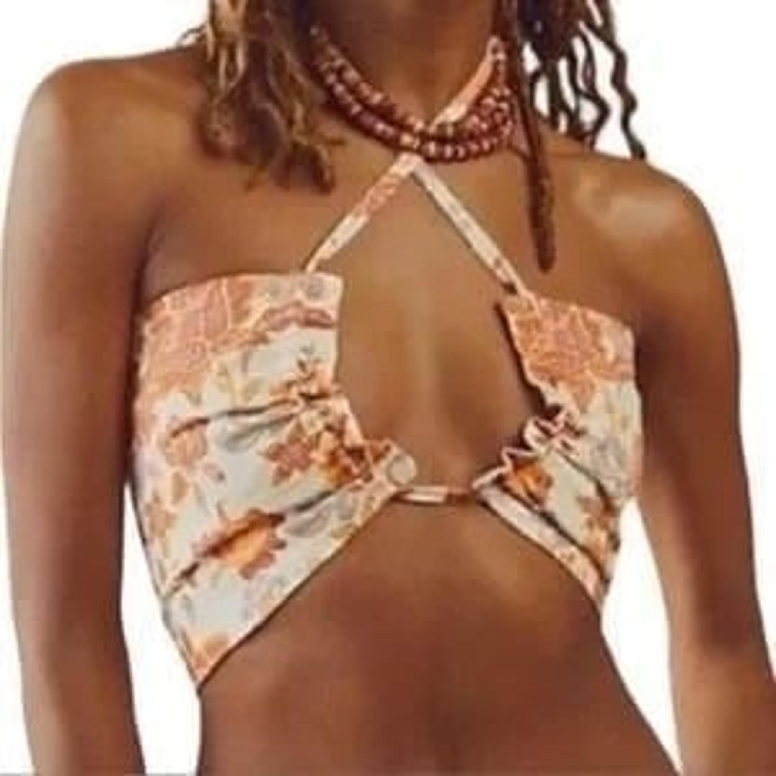 FREE PEOPLE Summer Of Love TOP Bandeau CONVERTIBLE TOP NATURAL ORANGE S