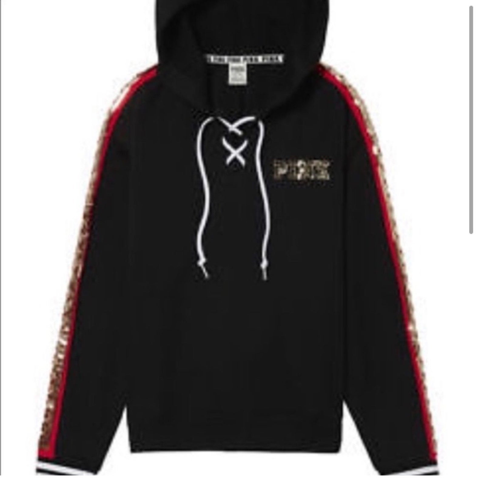 PINK VS FASHION shops SHOW BLING ROSES HOODIE L