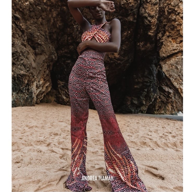 ANDREA IYAMAH KAYMAN WIDE-LEG/BELL BOTTOM PANTS