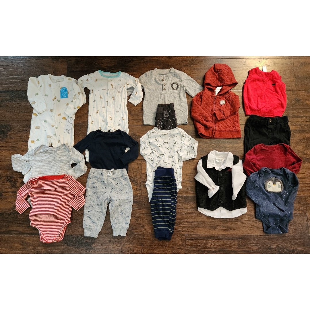 HUGE BABY BOY FALL/ WINTER CLOTHING LOT SIZE 9 MONTHS