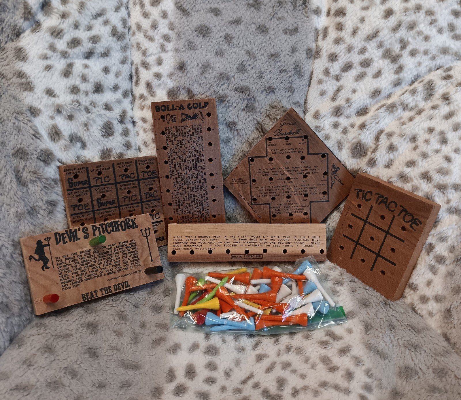 Vintage Wooden Game Brainteasers Toy Lot