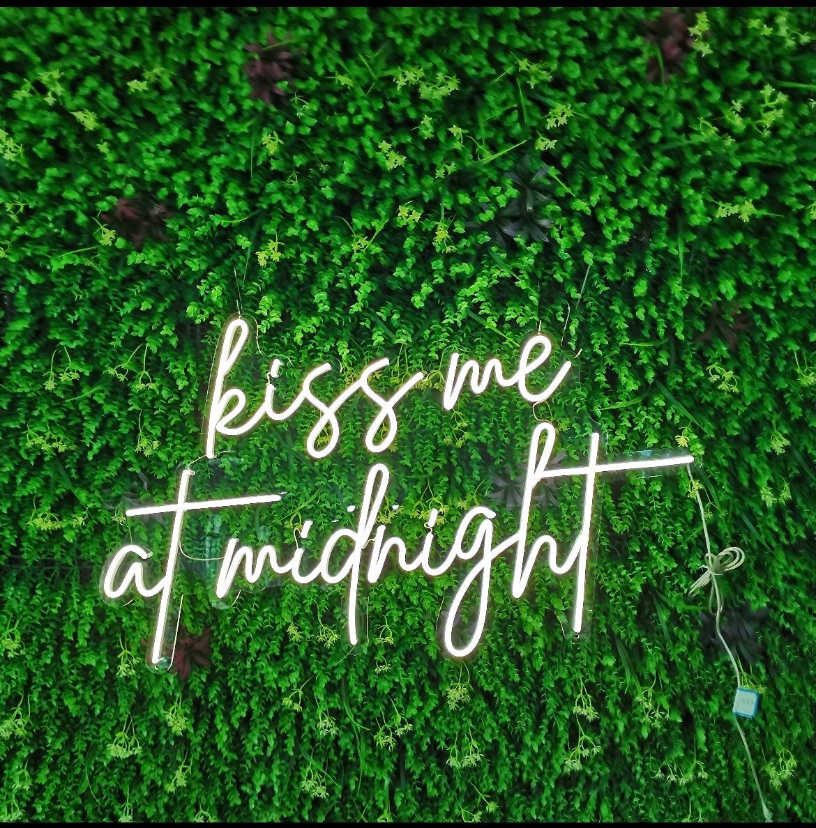Neon Sign Wedding Kiss me at midnight