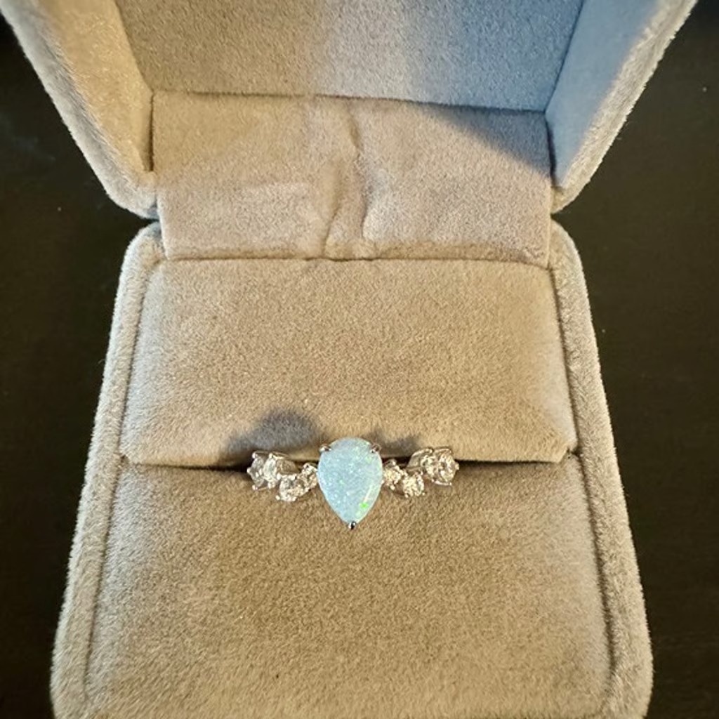 Sterling Silver Ring with Lab Created Blue Ice Crystal