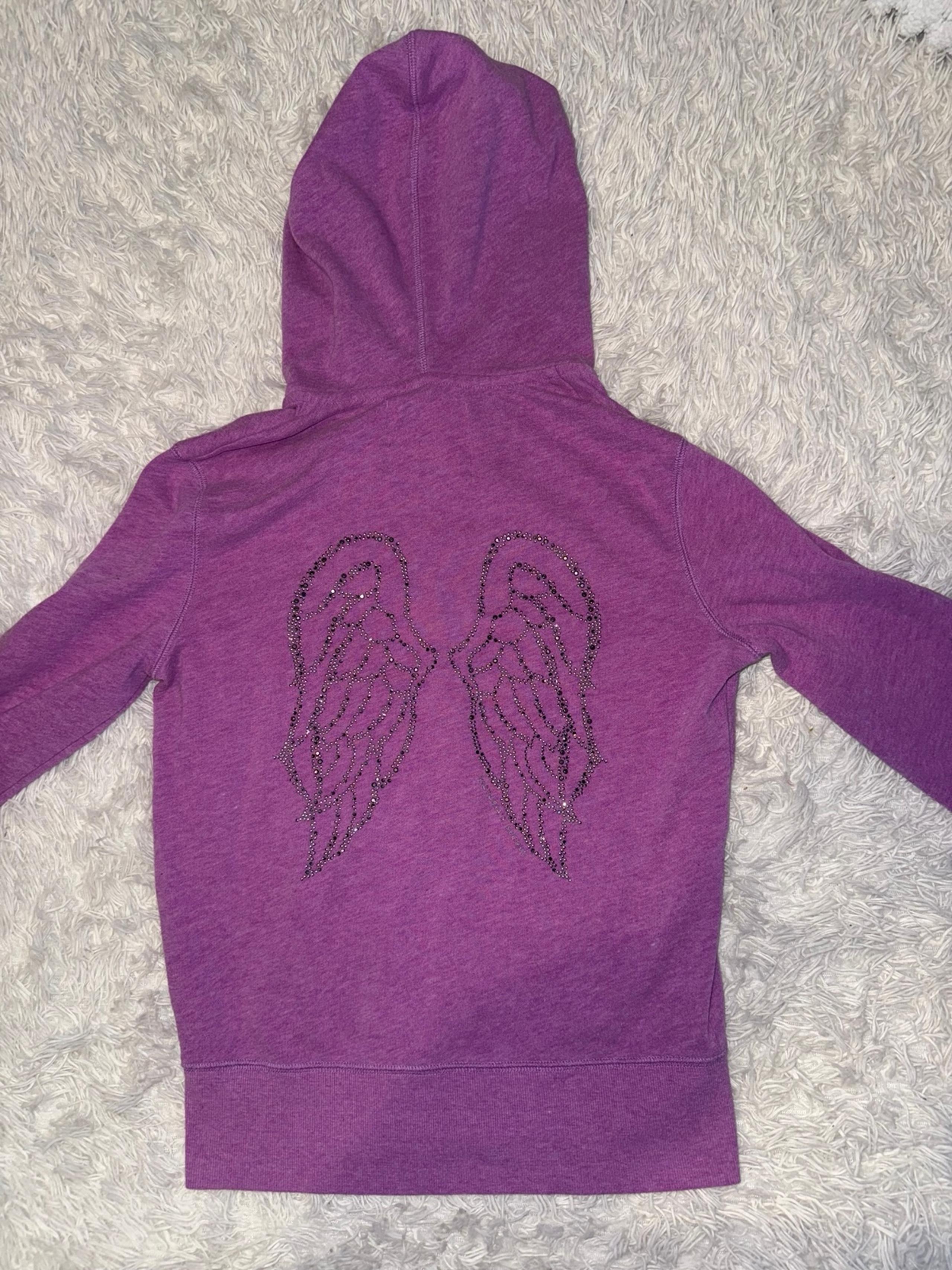Victorias Secret Supermodel Essentials Rhinestone zip up w/ Angel wings on back