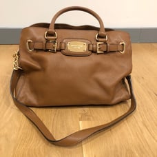 Michael Kors Cognac Handbag Hamilton Large Leather Satchel