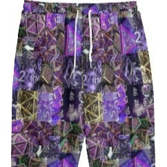 4XL Casual D&D Pants -Sweatpants D&D Dice Collage -Purple- 4XL only at this time