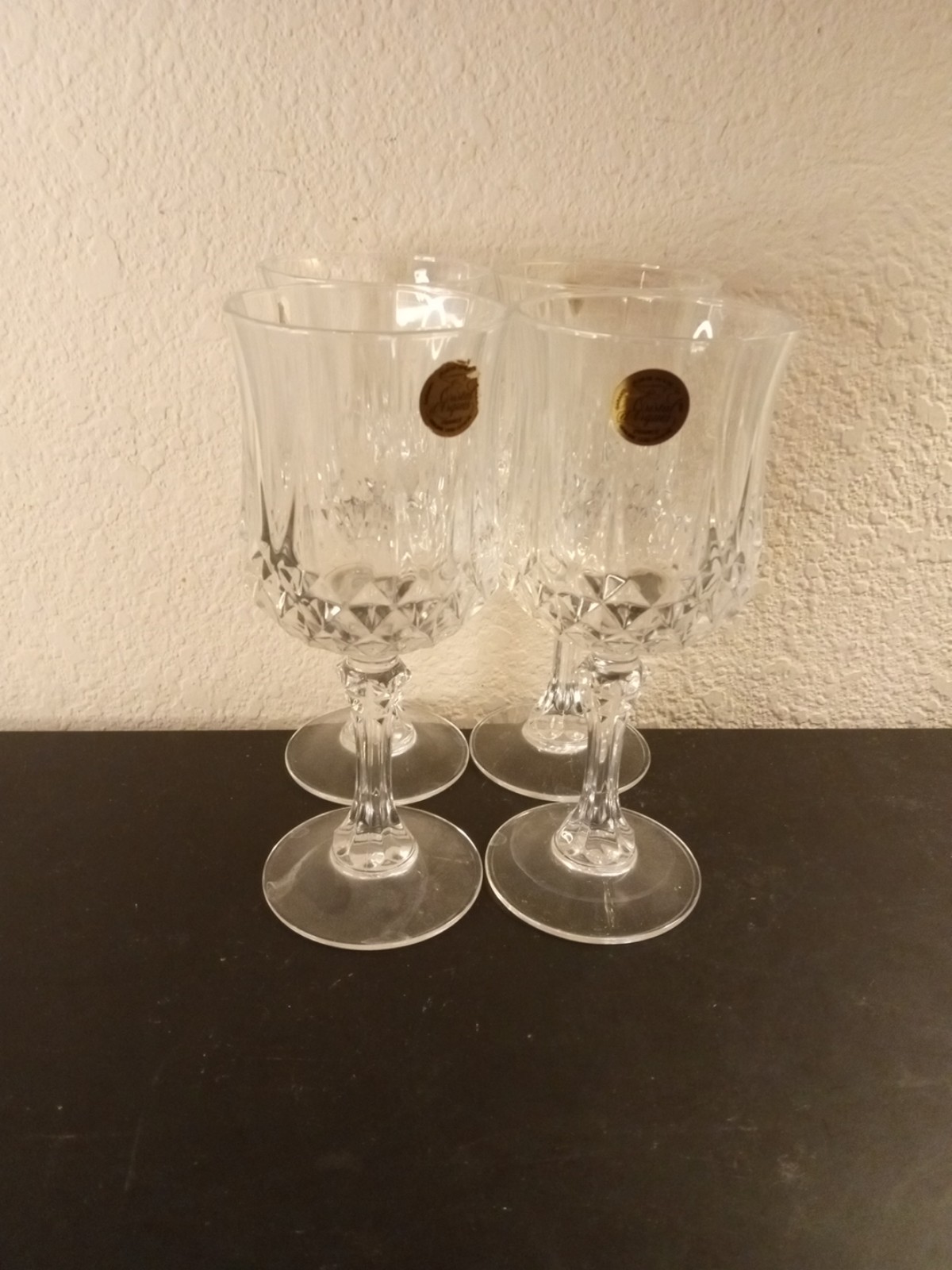 EXQUISITE NEW Cristal D Arques Longchamp France 7 Crystal Goblets Set of 4