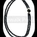 Art Deco Double-Strand Faceted Glass Bead Necklace