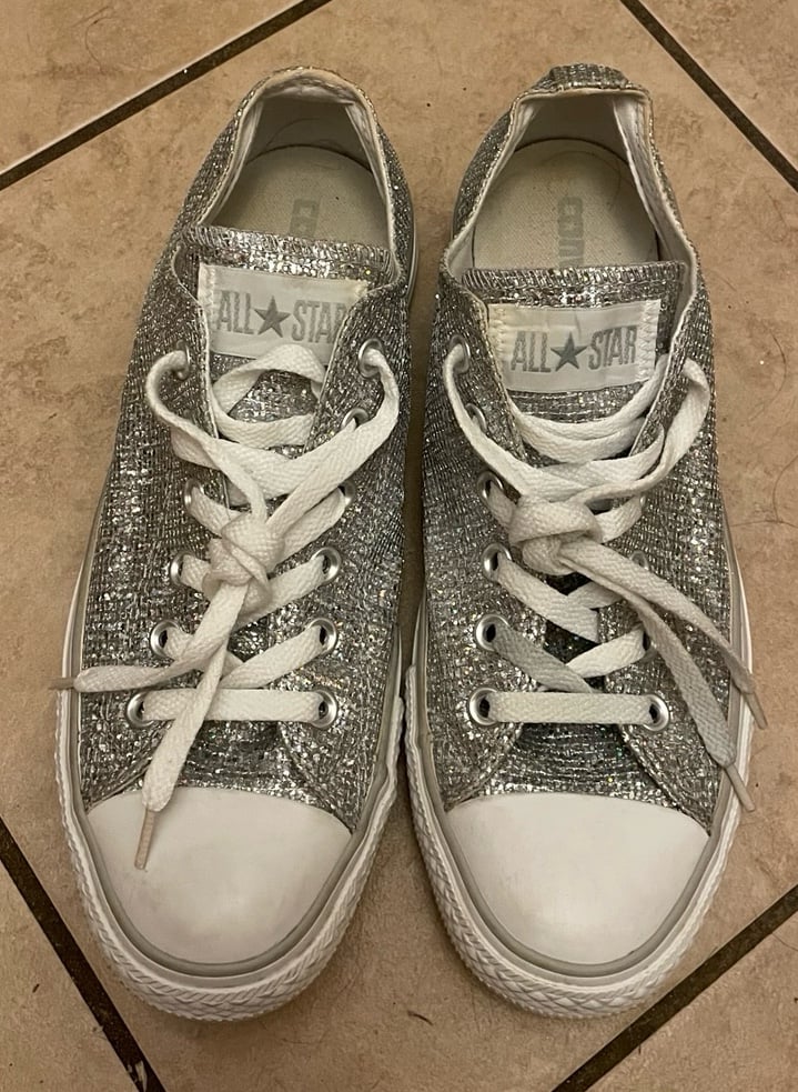 All Star Converse Sparkle Shoes Size 9, Perfect Condition