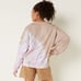 VS PINK Crew Sweatshirt & High Waist Wide Leg Pant Set Beige Placed Tie Dye XXL