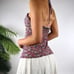 Women's Vintage Y2K Purple Floral Cottagecore Bohemian Summer Halter Top / S