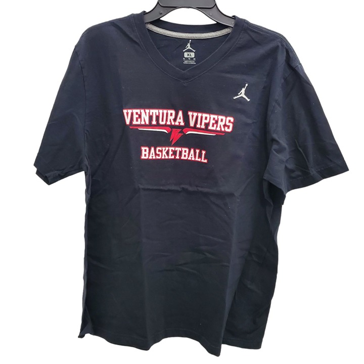 Jordan Ventura Vipers Basketball Embroidered Jumpman V-neck Double Side Tee XL