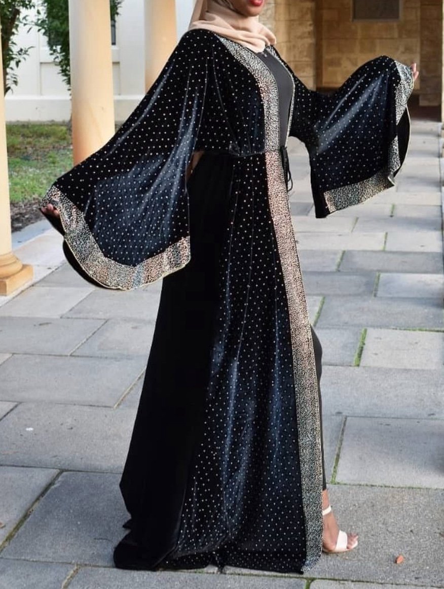 MAde in Dubai abaya velvet stoned size 60