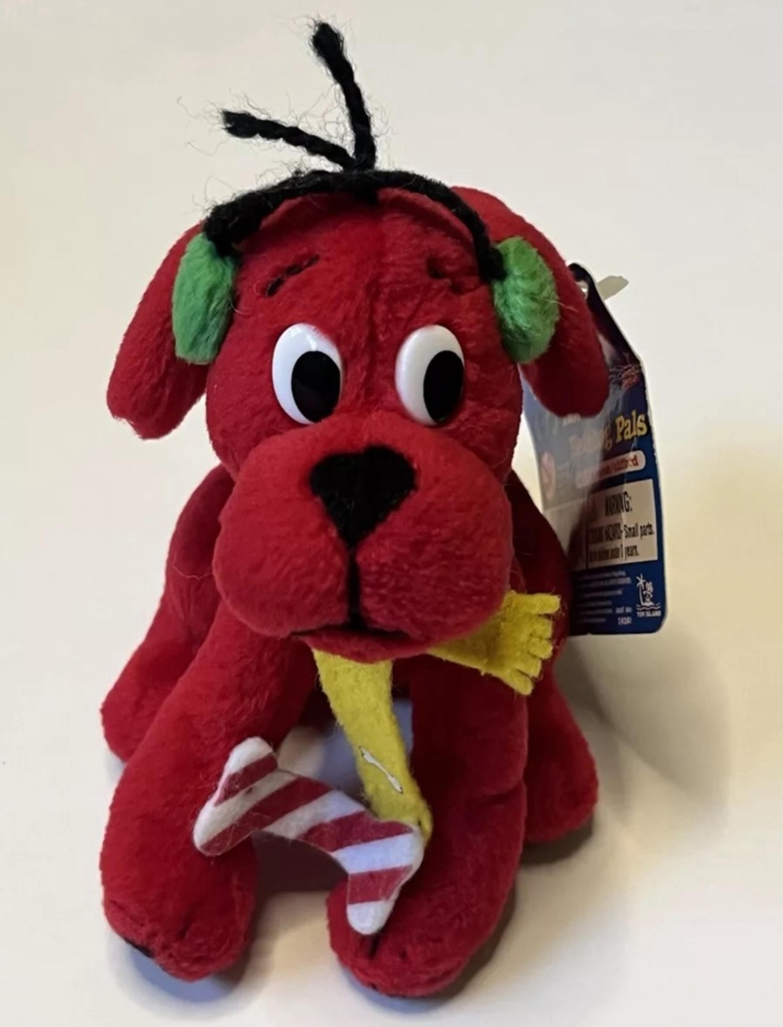 Clifford The Big Red Dog Plush Scholastic Christmas Scarf Earmuff w/ Tags 5”