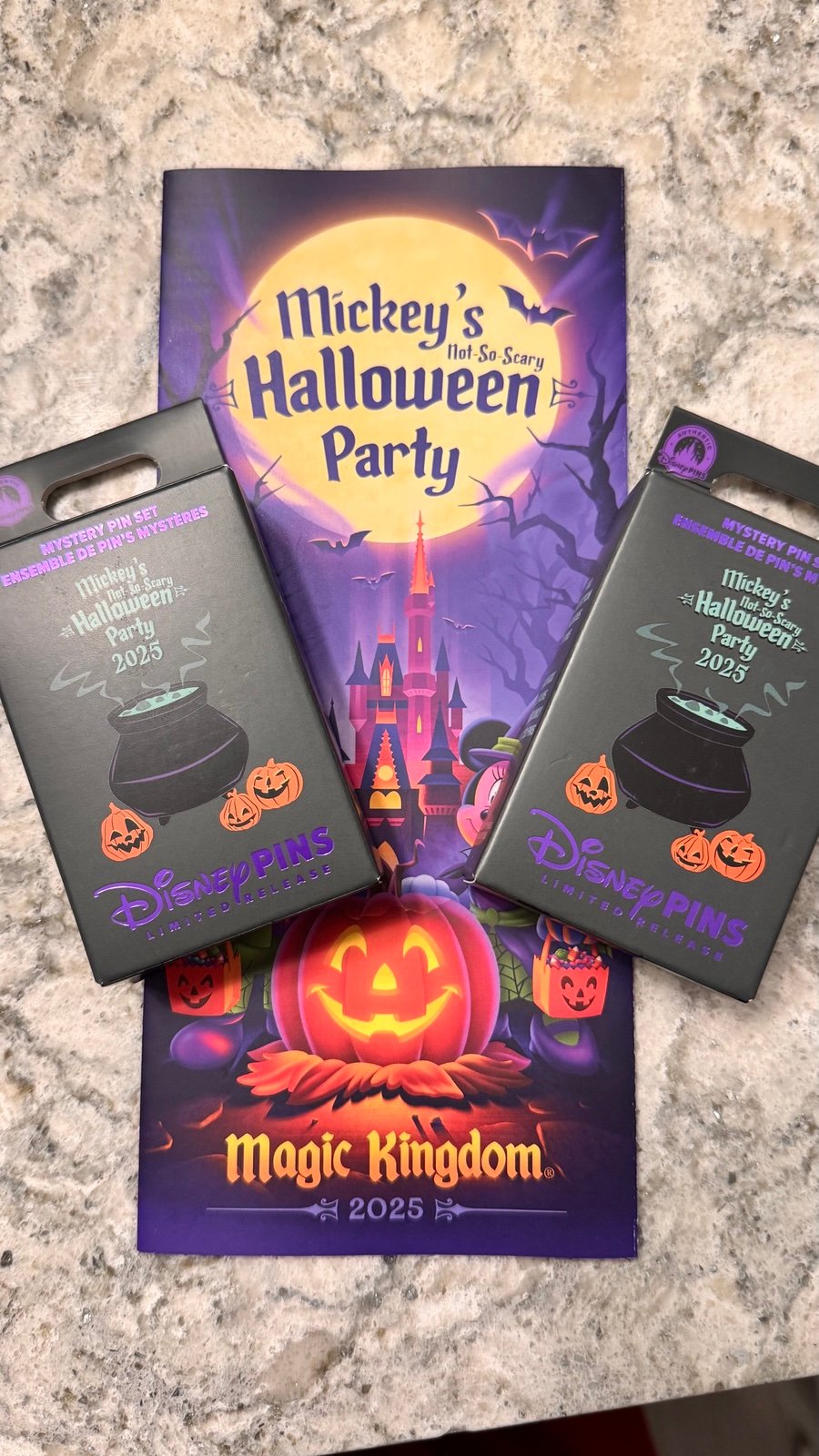 Disney 2025 Mickeys Not So Scary Mystery Pin Box (2 Unopened Boxes) & map