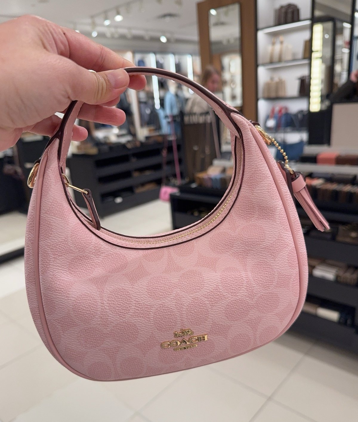 Coach Carmen Mini Crossbody Bag In Signature Canvas Powder Pink CAM83 NWT