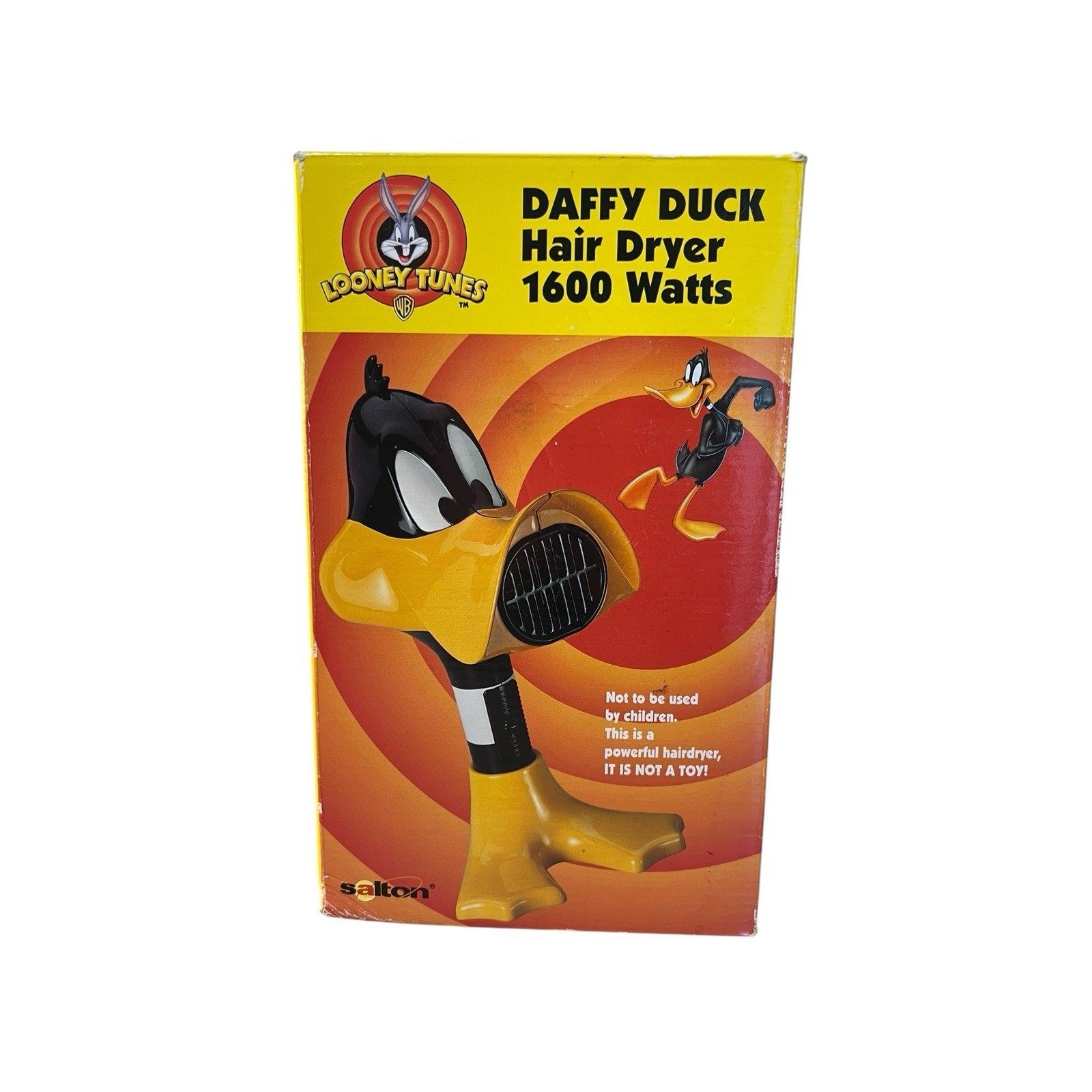 WORKS- Warner Bros Looney Tunes Daffy Duck Hair Dryer Cartoon Novelty 1999