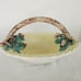 Gumps Italian Pottery Bowl Basket Yellow Basket Weave Embossed Flowers