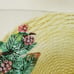 Gumps Italian Pottery Bowl Basket Yellow Basket Weave Embossed Flowers