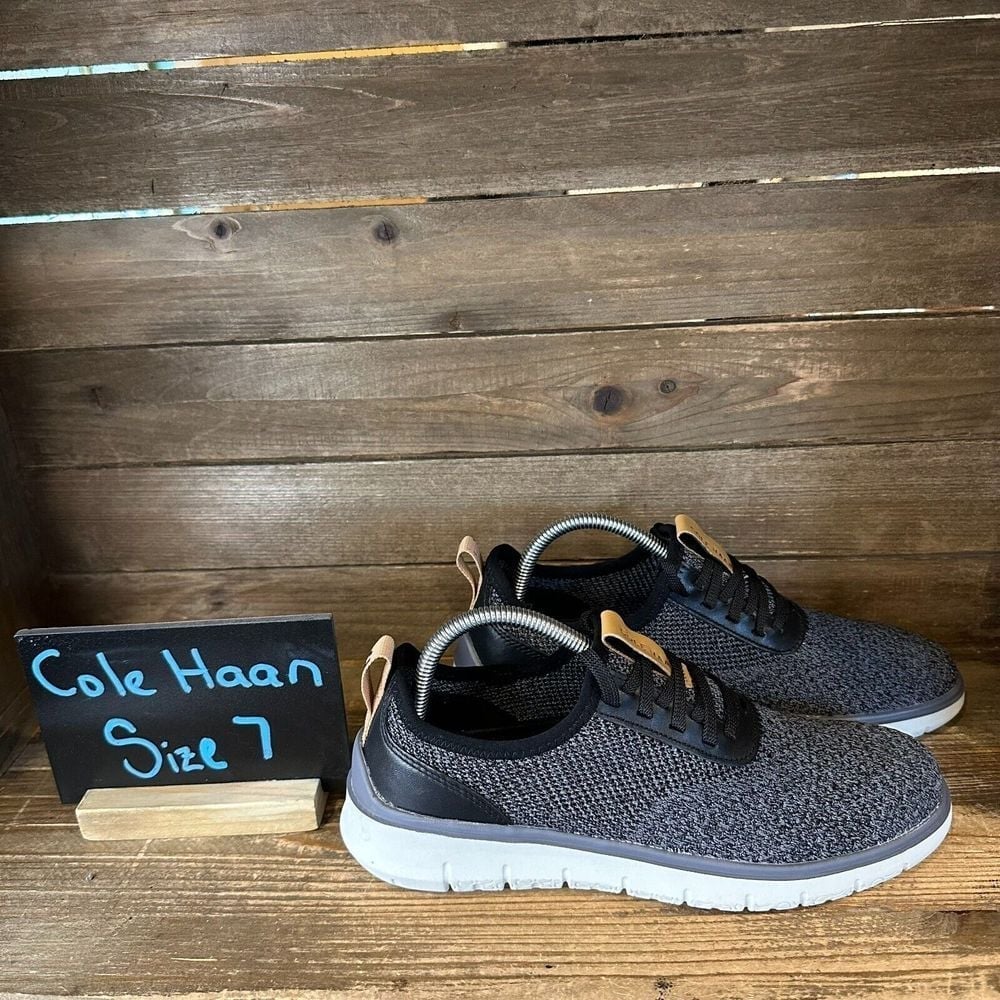 New Mens Cole Haan Generation Zerogrand Stitchlite Knit Gray Sneakers Shoes 7 M