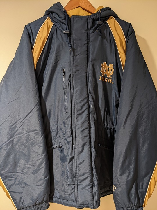 Vintage 90s Notre Dame University State College Football Logo Athletics Jacket