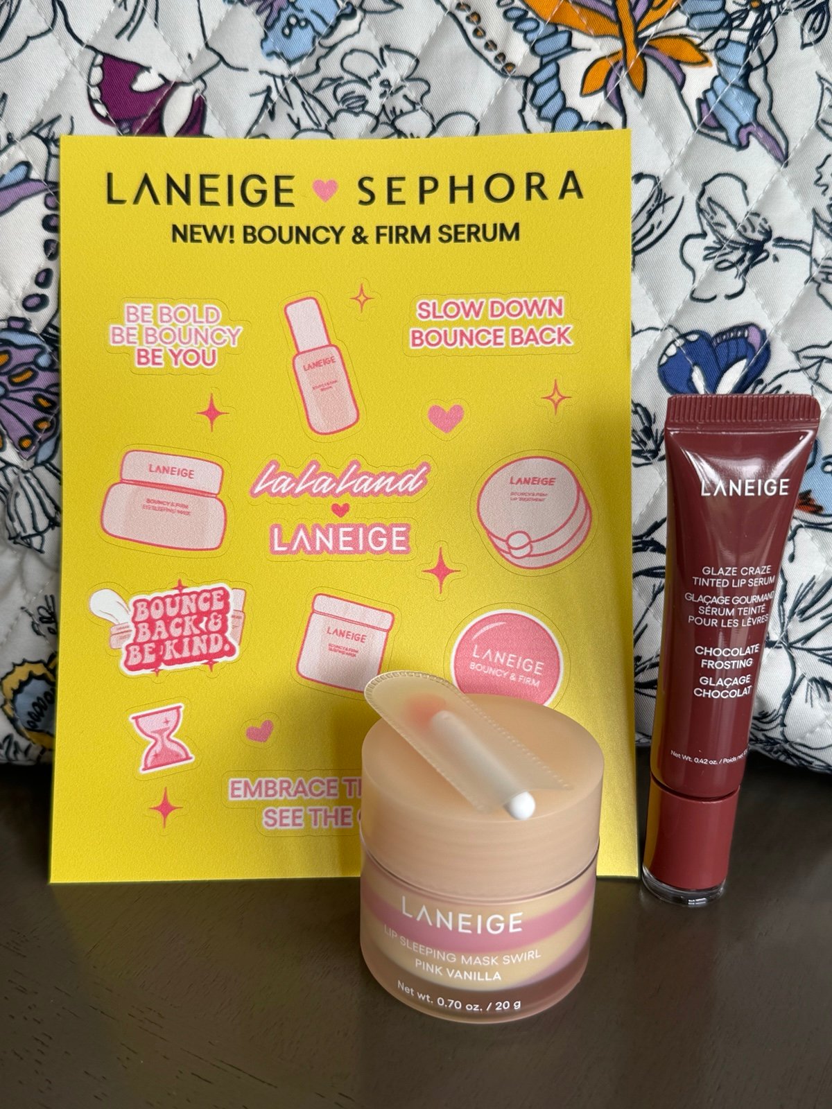 Laneige Pink Vanilla Lip Sleeping Mask and Chocolate Frosting Glaze Craze