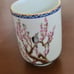 Set of 4 Kinuko Yamabe Hand Painted Porcelain Tea Sake Cup Birds & Flowers