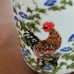 Set of 4 Kinuko Yamabe Hand Painted Porcelain Tea Sake Cup Birds & Flowers