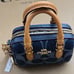 New Coach Mini Rowan Bag Charm In Signature Denim CZ083 with Cherry charm