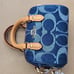New Coach Mini Rowan Bag Charm In Signature Denim CZ083 with Cherry charm
