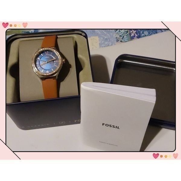 BNIB~FOSSIL Ladie's Three Hand Date Brown Leather Watch~120 Retail