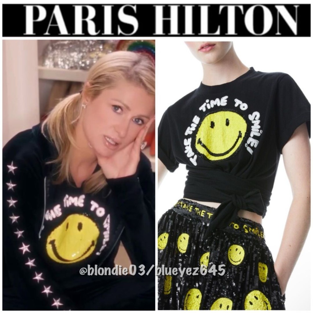 Alice + Olivia “Jasper” smiley embellished tee M