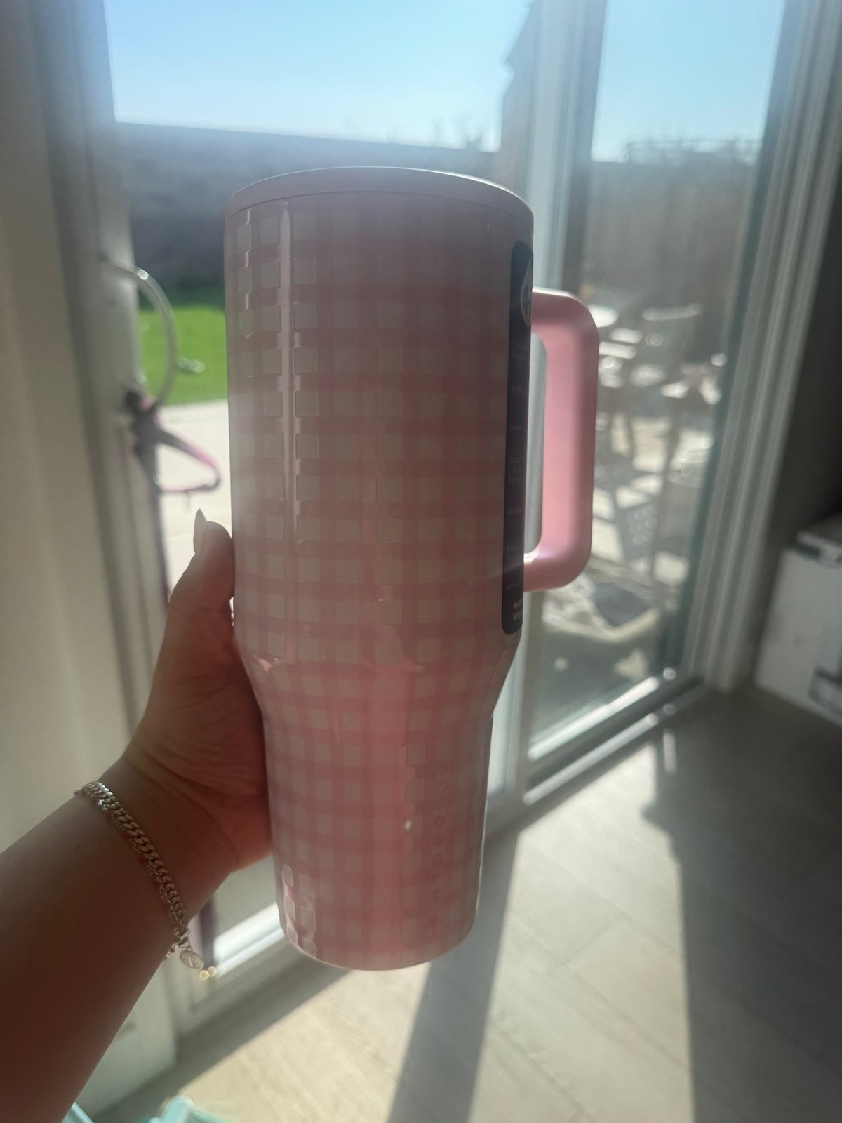 Hydrojug pink gingham 40oz