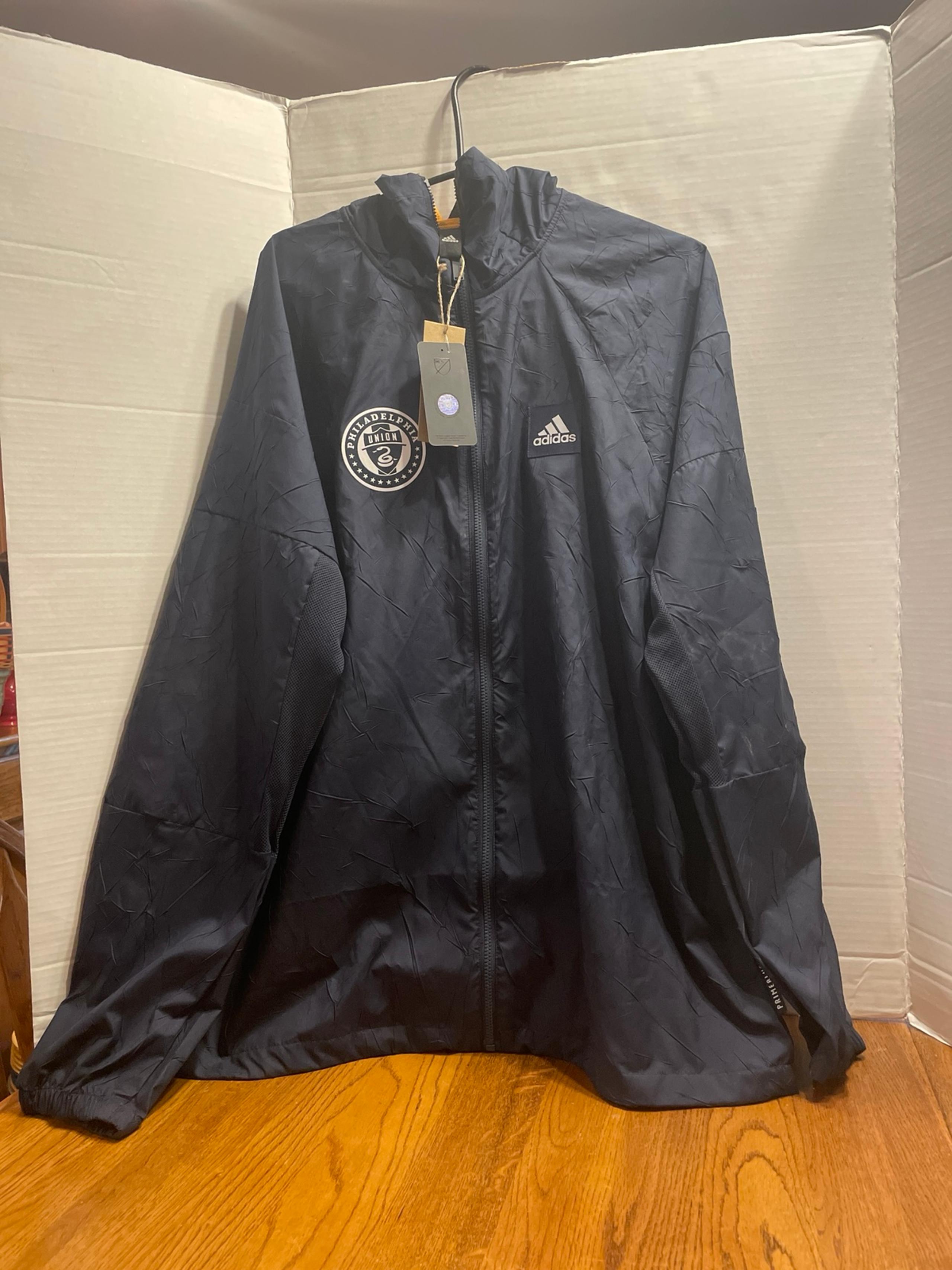 Adidas MLS Philadelphia Union Windbreaker Jacket Men’s Large NEW WITH TAGS!!