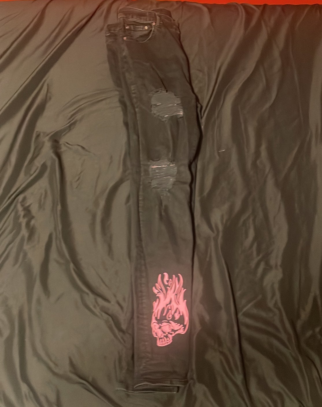 Pink and black boohooMan jeans