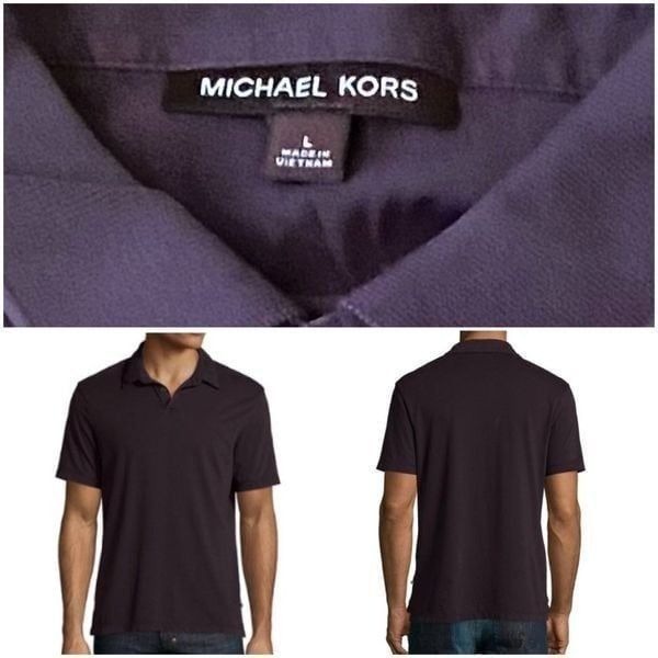 Michael Kors plum jersey knit polo