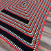 Vintage Handmade Crochet Afghan 62Lx40 W Knit Sofa Throw Blanket Granny Square